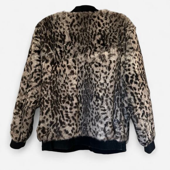 Vintage Mob Wives Boho Animal Print Oversized Authentic Fur Coat With Suede Trim - Picture 4 of 8